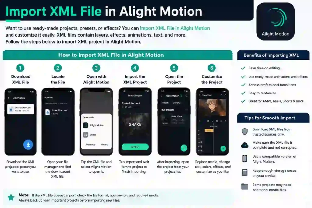 Import XML File in Alight Motion