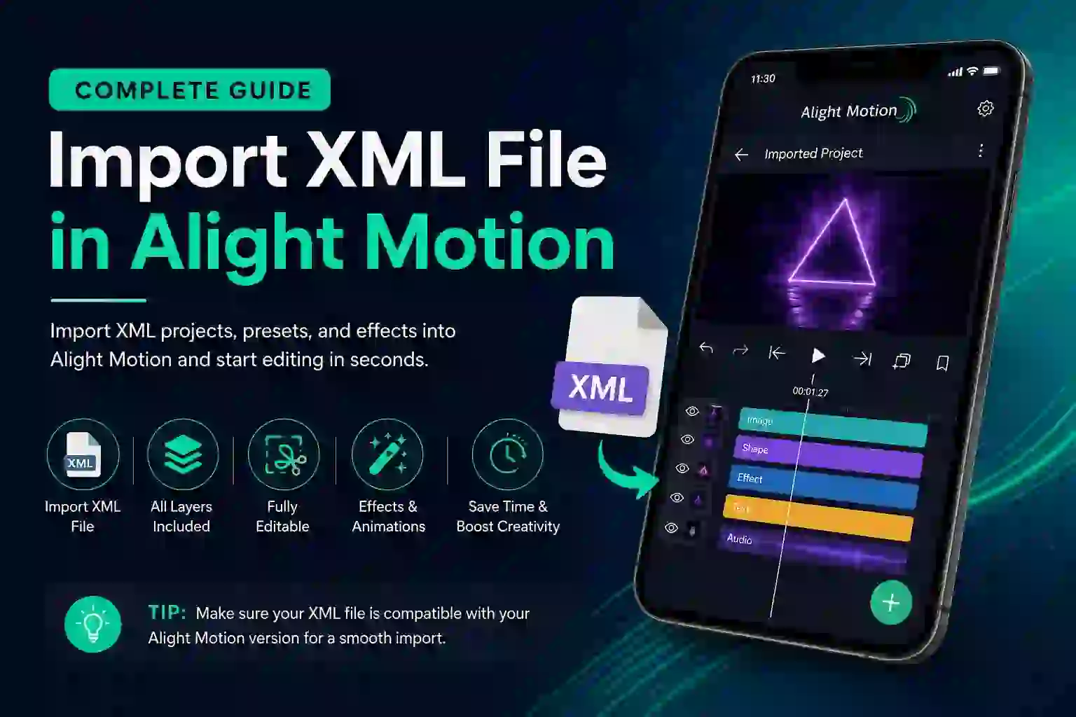 How to Import XML File in Alight Motion
